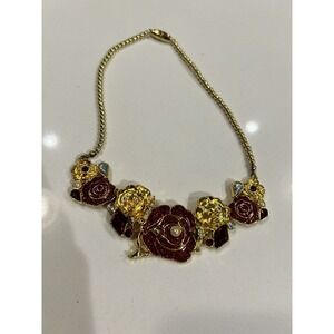 Disney Store Belle Costume Jewelry Princess‎ Necklace Beauty Beast Lumiere